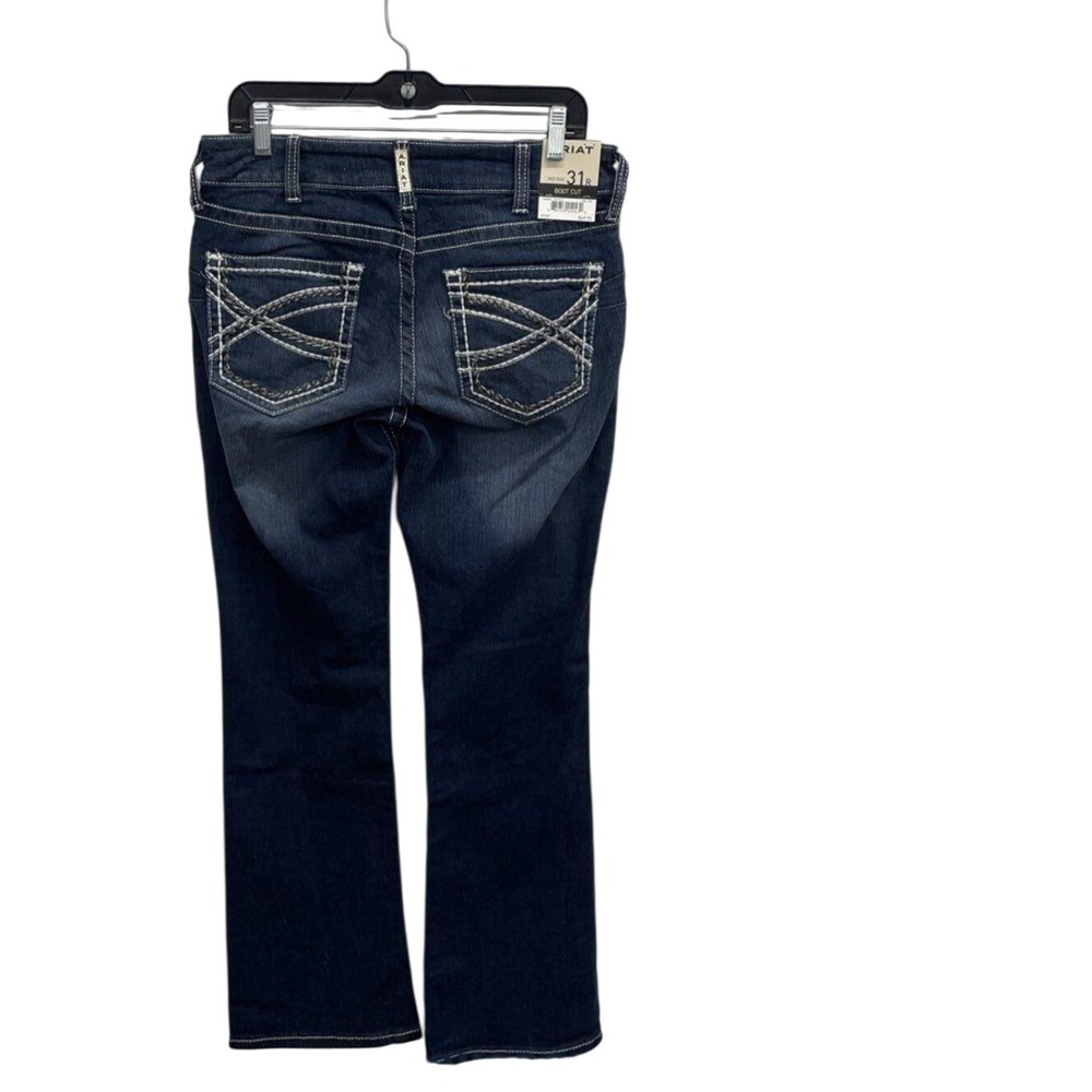 Ariat REAL Denim Mid Rise Bootcut Jeans Marine Blue 31R 10017510